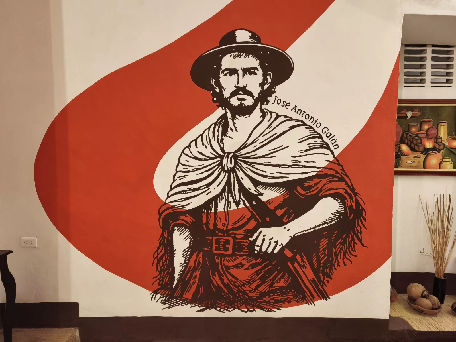 Mural de José Antonio Galán en CHINOME HOSTAL