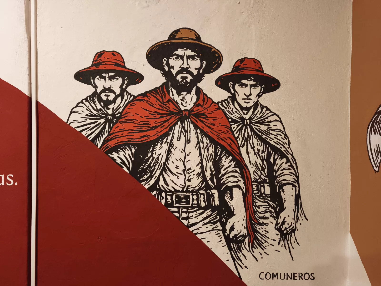 Mural representativo de comuneros en CHINOME HOSTAL